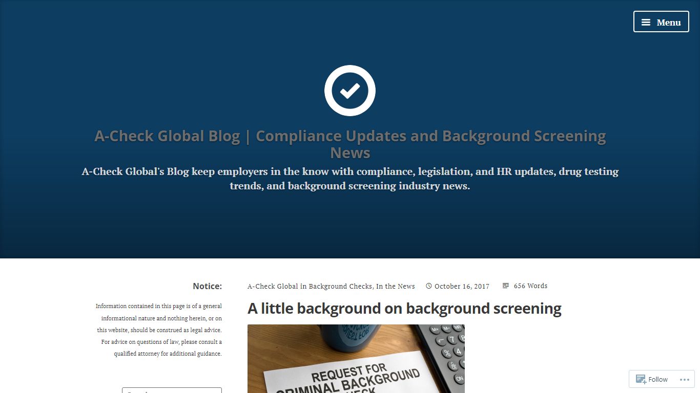 A little background on background screening - A-Check Global